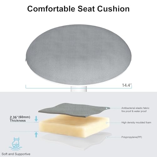 Image of Wobble Stool for Standing Desk,19.7 inch-27.5 inch Height Adjustable,LightWood | ERGO COLLECT Anti-Fatigue Active Stool,Upgraded Non-Slip Base&Full Swivel,Widened Cushion,440lbs Capacity,for Home Office