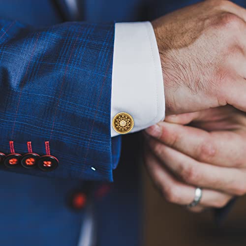Mancuernillas para Hombre, Chapadas en Oro 18K miniatura 2