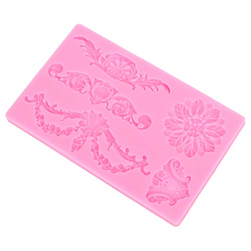 Molde de silicona con flores en relieve para repostería miniatura 2
