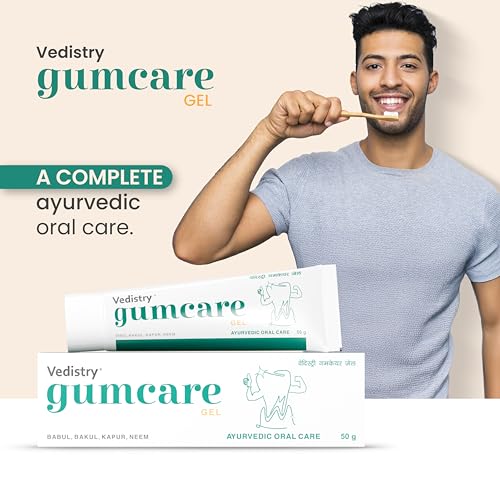 Image of Gumcare Gel Toothpaste Ayurvedic Blend with Neem, Babul, Bakul, Lavang & Amalaki for Strengthens Gums, Eliminating Bad Breath & Cleaning Teeth | Natural Gum Care for Redness, Bleeding & Swollen Gums | Natural Dental Gel for Sensitivity Protection, Fighting Cavities & Complete Oral Wellness - 50 Gm (Pack of 1)