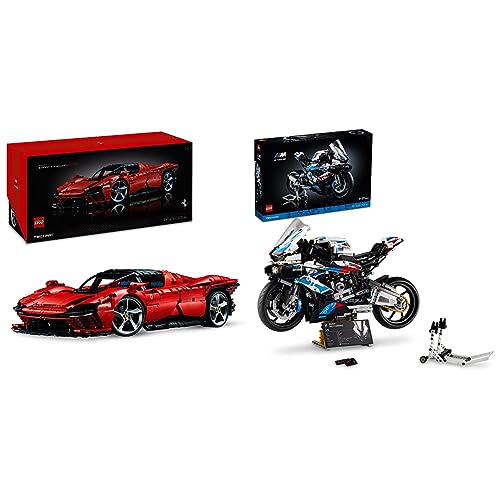 LEGO 42143 Technic Ferrari Daytona SP3, Maqueta de Súper Coche Rojo para Construir, Escala 1:8, Coleccionable, Ultimate Car Concept & 42130 Technic BMW M 1000 RR, Motos a Escala