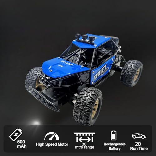 Image of Amitasha 1:18 Scale All-Terrain Monster Truck Remote Control Car Rock Crawler Vehicle Off-Road Climbing Rechargeable Truck for Kids & Adults 360 Rotate Drift Stunt Car Toy