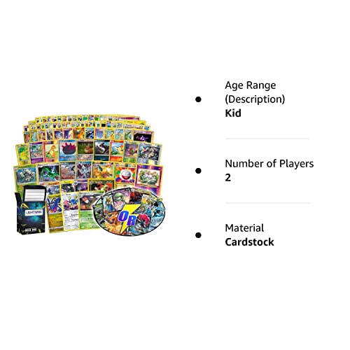 Ultimate Rare Card Bundle 100 Cards + 5 Foil Cards, 5 Rare Cards, 5 Holo Rare Cards, 2 Ultra Rare Cards, Plus A Lcc Box That Is Compatible With Pokemon Cards #TOP4