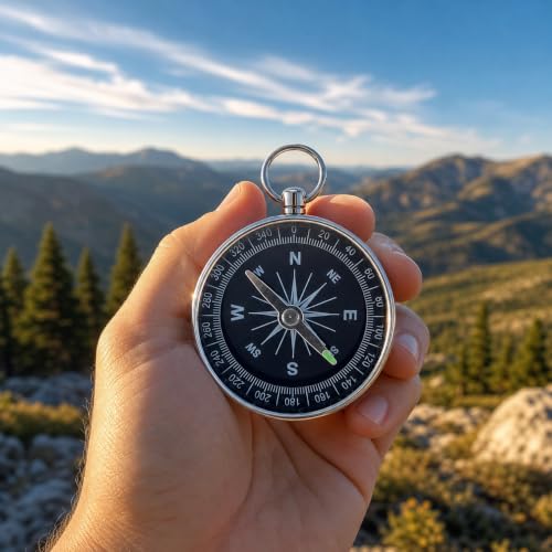 Brújula de bolsillo portátil para camping y senderismo miniatura 1