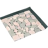 リビングアウト(Living Out) 天然石マット 30×30cm 1枚バラ MARMO MIX タイル 石畳 敷石 防草シート 庭石 DIY 洋風 防草マット 雑草対策 ガーデン 敷くだけ 置くだけ