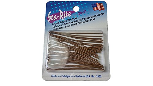 Sta-Rite 25PC 3" Tipped Hair Pin, 6PKS (Bronze)