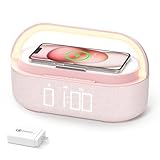 COLSUR 【2024 Newest Bluetooth Speaker, FM Radio,Wireless Speaker Charger for iPhone, Dimmable Night Light, Dual Wireless Speakers, 2500mAh Portable Speaker for Office Bedroom Home