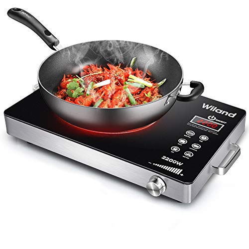 Induction Cooktop Stove, 2200W Electric Ceramic Heaters Cooker with Timer Temperature Control Smart