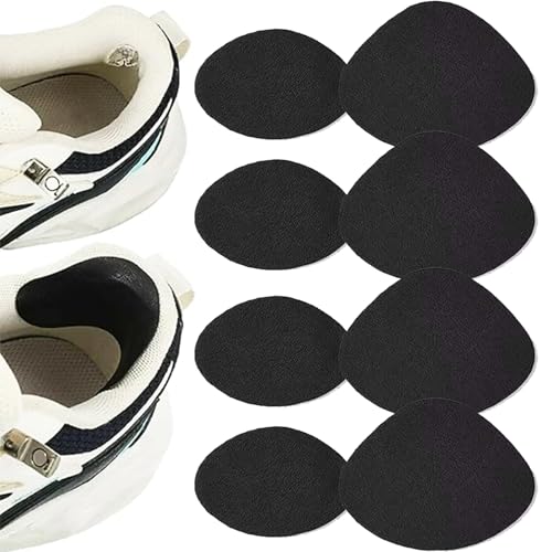 8 parches autoadhesivos de reparación de talón para tenis, asignación de reparación de agujeros de zapatos, parche negro para zapatos, para zapatos deportivos, zapatos de cuero, tacones altos, zapatos