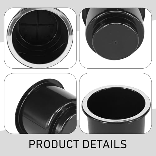 2 insertos portavasos universales para auto plástico negro miniatura 3