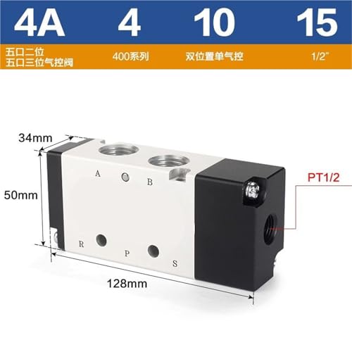 Vanne de commande pneumatique 4A210-08 à double tête étanche et fluide