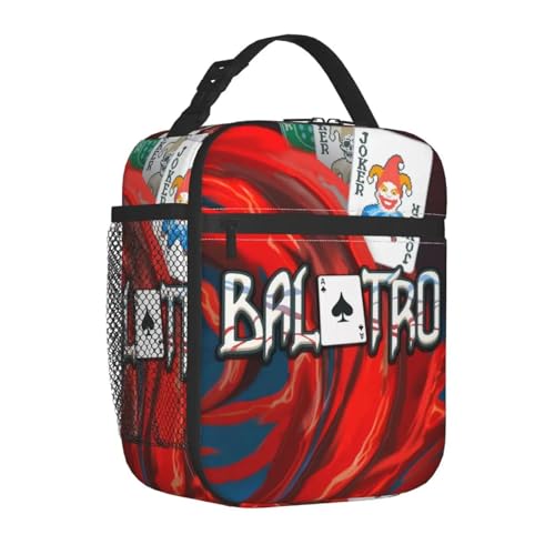 PIORUJK Tarjeta de Juego Balatro Joker Bolsa de Almuerzo aislada para Almacenamiento de Oficina Escolar Cajas de Alimentos Nevera térmica portátil Lonchera