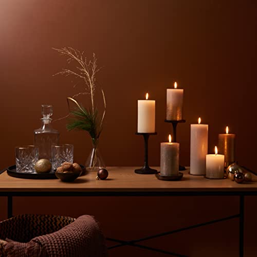 Bolsius Rustic Pillar Candle - Cream - Pack of 4 - Long Burning Time of 85 Hours - Household Candle - Interior Decoration - Unscented - Natural Vegan Wax - No Palm Oil - 19 x 7 cm - Image 4