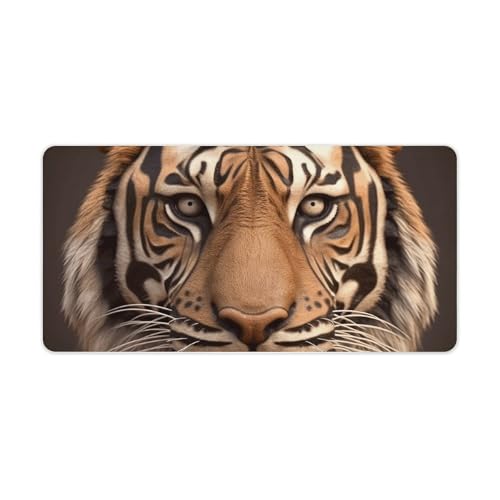 Tapis de souris grand format tigre 3D de 60x30 cm avec base en caoutchouc