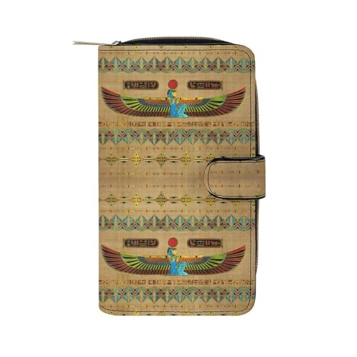 Egyptian Goddess Isis Slim Wallet Credit Card Holder Coin Pocket Purse Handheld Phone Bag for Women Men, 19.7x11x3.5cm, style