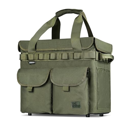 OneTigris Camping Storage Bag with Lid, 25L Collapsible Tactical Tote Bag for Outdoor Camping Travel Picnic Garage Trunk Organizer