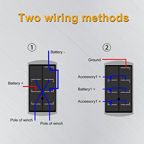 Weideer High Low Beam Rocker Switch 12V 20A Headlight Switch 7Pin On/Off/On Blue Led Toggle Switch With Aluminum Panel Harness For Car Boat Trailer K-061-Hl #TOP3