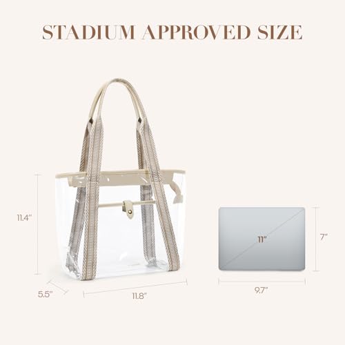 Image of Missnine Clear Bag for Stadium Events, 12x6x12 Approved Clear Tote Bag for Women