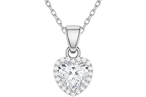 1.00 Ct. GRA Moissanite Diamond Halo Heart Necklace