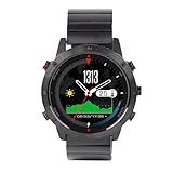 Kikumi Reloj Inteligente para Hombres, Caja de Aleación de Ti, Correa de Acero Inoxidable, Barómetro con Sensor de Profundidad Impermeable hasta 50 M, con Notificaciones de Mensajes de