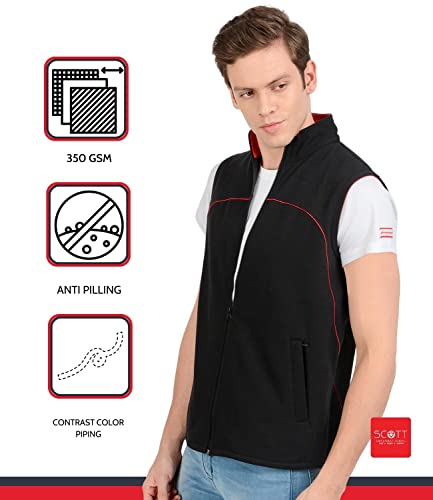Image of Scott International Men's Blended Cotton Regular Fit Sleeveless Standard Length Casual Jacket