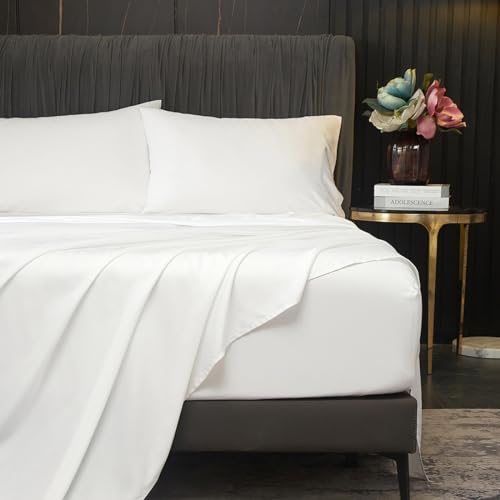 HIGHSEASON 100% Bamboo Rayon Sheet Set Extra Deep 18-24 inch
