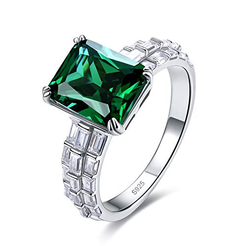 925 Sterling Silver Rings for Women, Solitaire Engagement Ring, Simulated Mystic Rainbow Topaz Wedding Promise Ring for Her