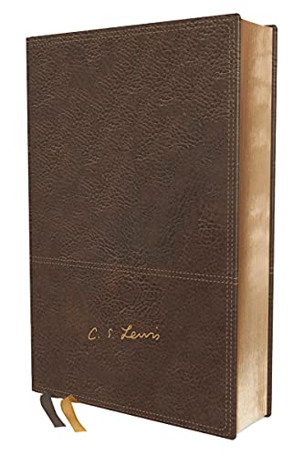 Reina Valera Revisada Biblia Reflexiones de C. S. Lewis, Leathersoft, Café, Interior a DOS Colores: