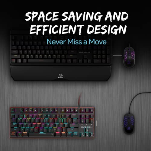 Image of (Refurbished) EvoFox Katana Pro RGB Mechanical Keyboard with Silent Outemu Red Switches | 16 Million True Prism RGB | Powerful Software | 4 Game Modes Presets | 16 Lighting Effects | TKL Keyboard | On Board Memory | Braided Cable with EMI Ring (Red + Black)