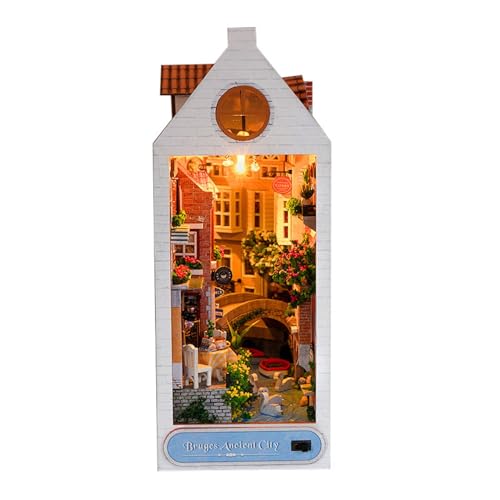 Kit de esquina de libro en miniatura, kit de esquina de libro para adultos | Kit de rompecabezas sujetalibros en miniatura de madera,Juguete modelo en miniatura multiusos para dormitorio, sala de