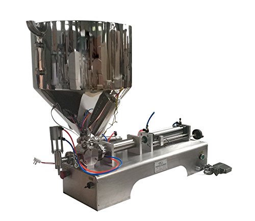 INTBUYING 110V Liquid and Paste Filling Machine with Heating Function 30-300ml One Nozzle New Type Hopper