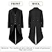 NFAUEIK Steampunk Jacket Men Renaissance Tailcoat stand Collar Coat Halloween Costumes for Mens (Black, M)