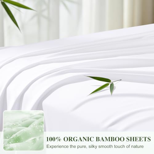 Image of 100% Organically Grown Bamboo Viscose King Sheet Set with Pockets on Side