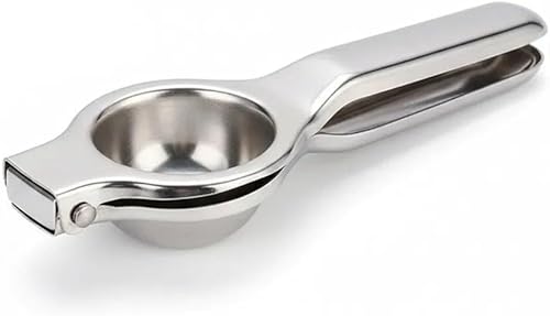 0019 XAUZIX Exprimidor manual de cítricos de acero inoxidable, exprimidor de limón de 2.0 in, portátil y fácil de limpiar