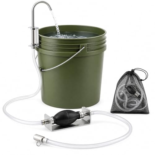 Gerrii Portable Hand Washing Station for Camping Foot Pump Hand Wash Station for Outdoor Use Hands Free Camping Sink Kit for RV Garden Worksite Farm Festival and Hiking Bucket Not Included