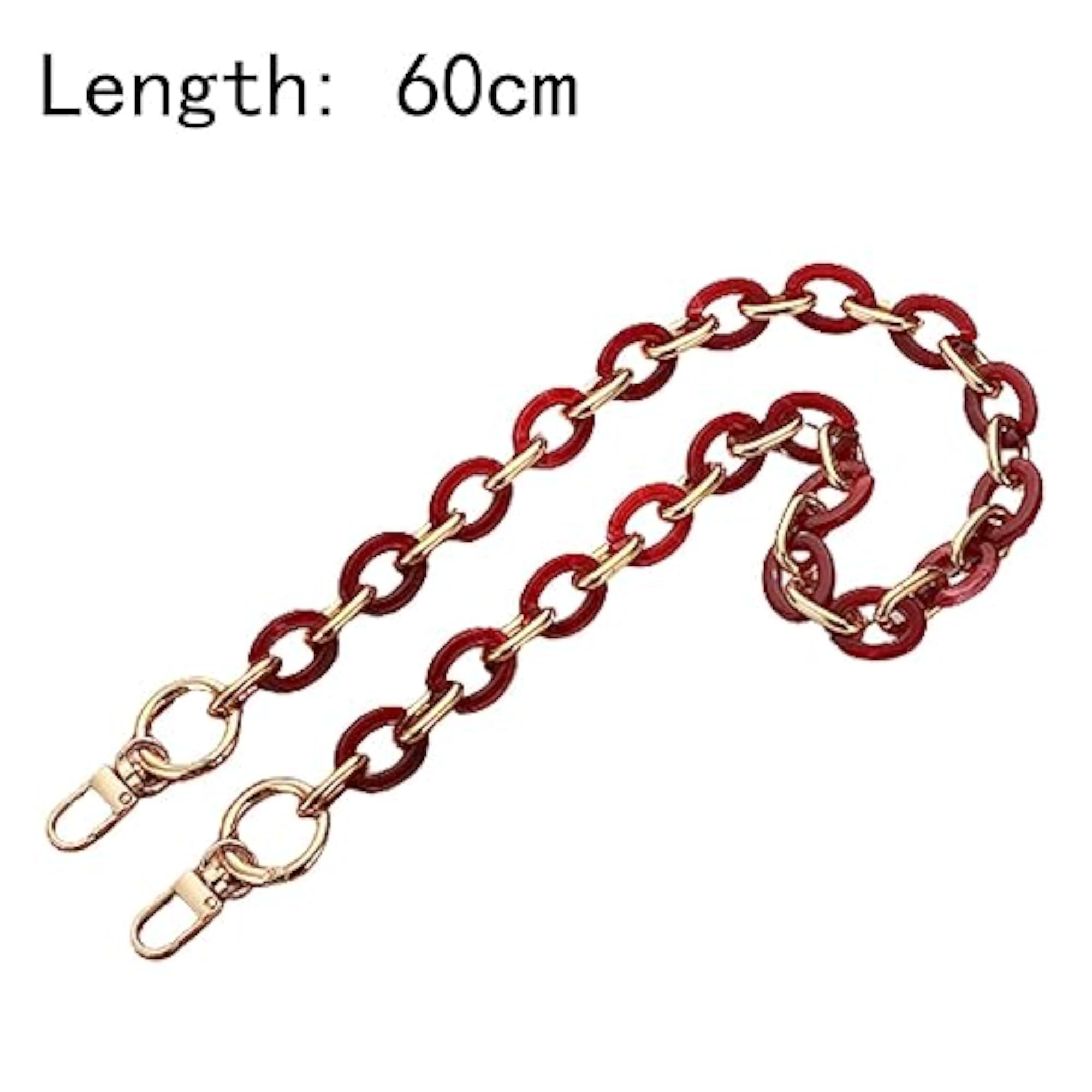 Acrylic Alloy Bag Chain Strap, Durable Replacement, Red