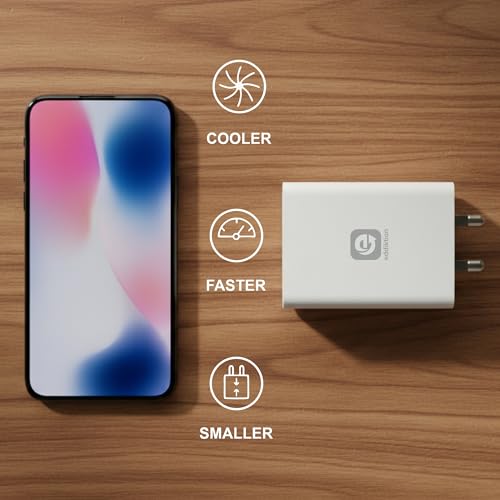 Image of Orignal 120W PD Type C Fast Charger Adapter | Flash, SuperVOOC, Turbo, Dash Fast Charging Support | 6A Type C to C Cable 1m Included | Compatible with All Androids Phones (White)