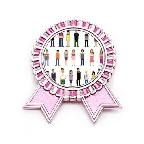 Pin's de personnages de jeu et broche rose en métal style médaille de prix