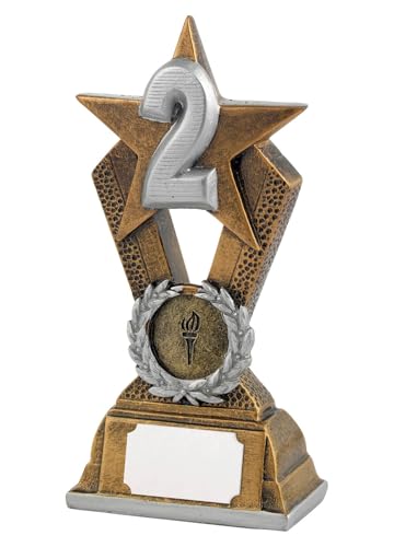Trophée étoile argentée et dorée 16 cm - SilverTrophy 2ème place