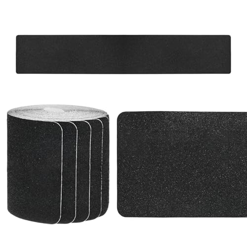 Image of M METERXITY 15-Pack Anti Slip Traction Tape 24 inch x 4 inch Best Grip Tape Grit Outdoor Non-Skid Tape High Traction Friction Abrasive Adhesive for Indoor /Outdoor Stairs Step [Black]