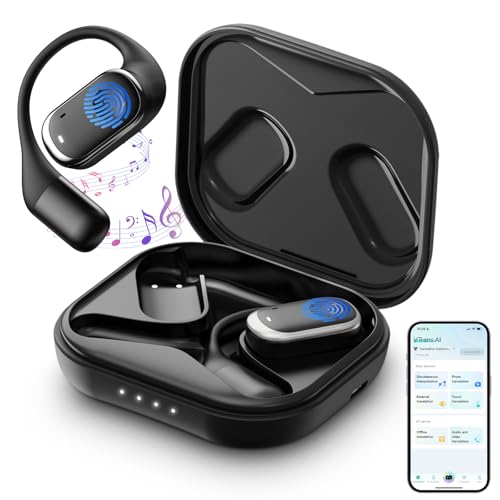 Vestibilità Comoda e Ampia Compatibilità: Realizzati in materiale leggero, ogni auricolare pesa solo 8g ed è dotato di ganci auricolari in silicone morbido per una vestibilità sicura e comoda durante sport, allenamenti e attività quotidiane. Il sensore tattile integrato ad alta sensibilità ti permette di cambiare facilmente traccia, regolare il volume e controllare i dialoghi di traduzione (richiede l'attivazione dell'app). Supporta sia sistemi Android che iOS.