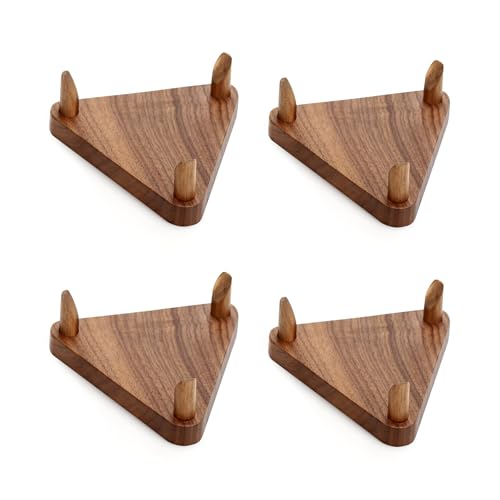 LuxRound Ball Stand Holder Display Stand for Basketball Football Soccer Holder Rack Autographed Ball Memorabilia Display Case Solid Walnut Wood Made Ball Display Stand (4pcs)