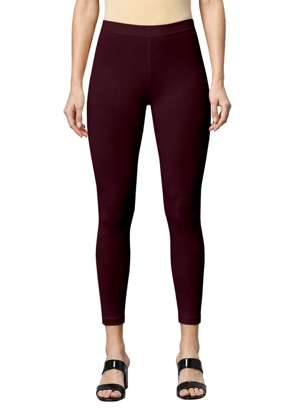 Image of TRENDMALLS Women's Microfiber Elastane Stretch Soft Cropped Leggings with Ultrasoft Waistband for Women