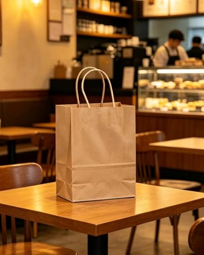 Bolsas de papel kraft Gcardist medianas con asas para recuerdos de bodas y eventos especiales 6