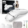 Braun IPL Silk·expert Pro 3, Alternative zur Laser-Haarentfernung für zuhause, sichtbare Haarentfernung, Designed In Germany, mit Aufbewahrungstasche, Venus Rasierer,2 Aufsätze,Weiß oder Silber,PL3136