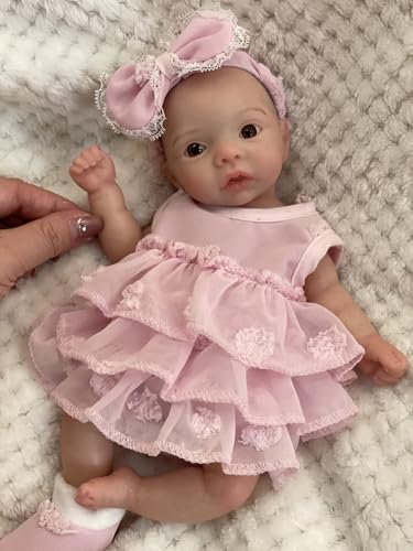 Muñeca Bebé Reborn de Silicona de 10 Pulgadas miniatura 5