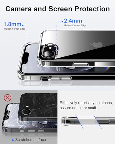 Image of HOOMIL Case for iPhone 16e and iPhone 17e 6.1-Inch, Non-Yellowing, Drop Protection, Anti-Scratch Transparent Hard Back Phone Cover - Black