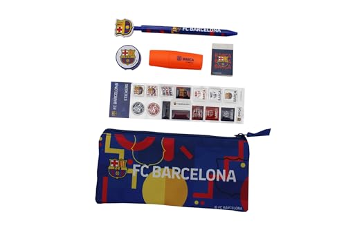 CYPBRANDS FC Barcelona, Schreibwaren-Set, Schulmaterial, Schreiben, Barça, Blau, offizielles Produkt