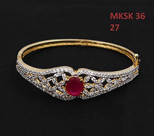 Anillo de cobre redondo con circonita pink rubí para mujer 2