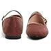 Stunner Women's Mary Jane Flats Fashion Round Toe Ballet Flats Comfortable Ankle Strap Flats Slip On Dress Flats Brown 40(8.5) 2